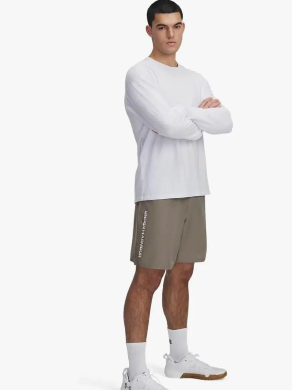 Under Armour Men's Woven Wordmark Shorts, (201) Taupe Dusk - Picture 3 of 3